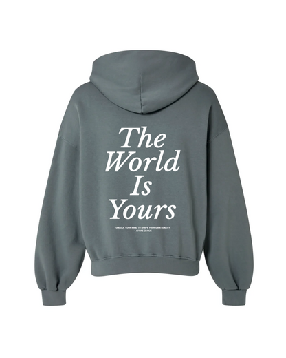 THE WORLD IS YOURS HOODIE - STORM GREY
